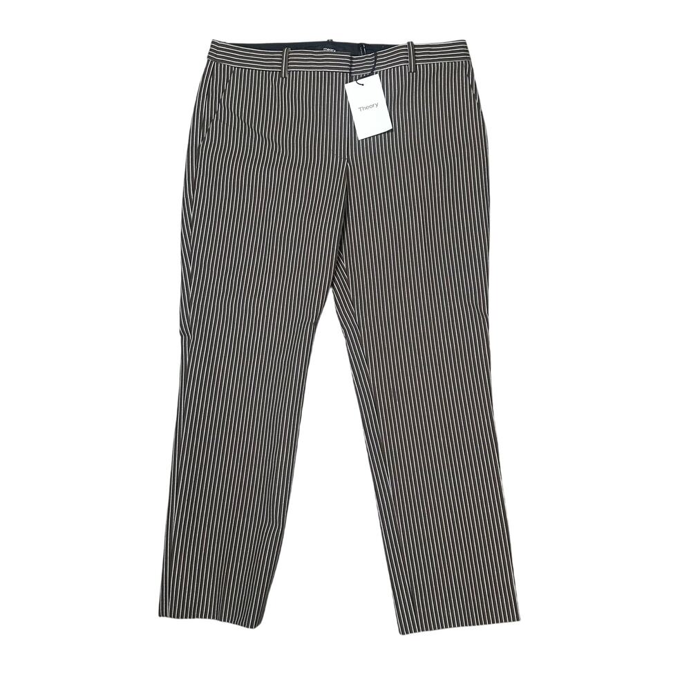 Theory Khaki Stripe Stretch Pant NEW